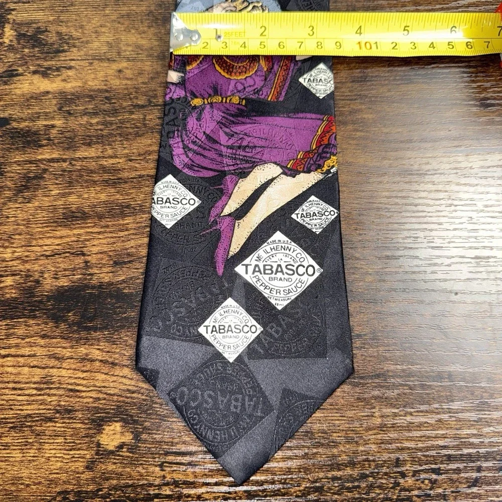 VINTAGE Tabasco Brand Novelty Necktie Dancing‎ Lady Pepper Sauce Silk Tie USA